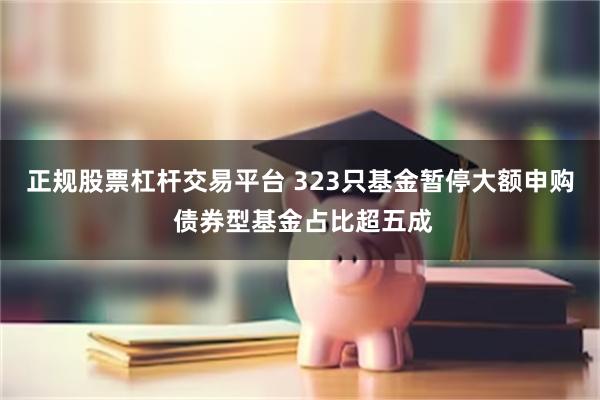 正规股票杠杆交易平台 323只基金暂停大额申购 债券型基金占比超五成
