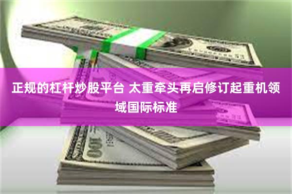 正规的杠杆炒股平台 太重牵头再启修订起重机领域国际标准